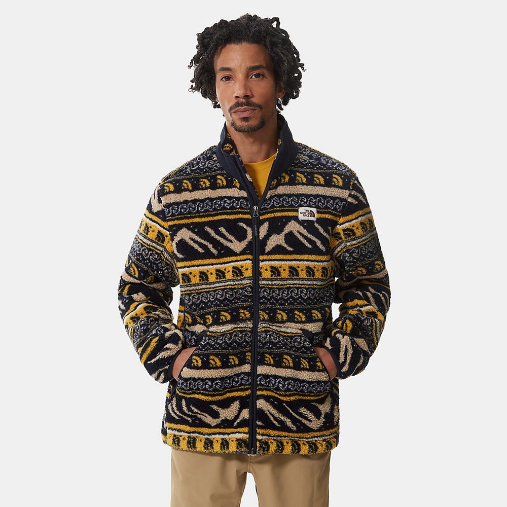 The North Face Fleece Mens Australia - The North Face Printed Campshire Yellow (TDS-206398)